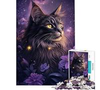 Rompecabezas para Adultos de 1000 Piezas La Mirada Estrellada del Gato Rompecabezas para Adultos Carrera de Velocidad Manual Cada Pieza es única Juguetes educativos de Aprendizaje 38x52cm