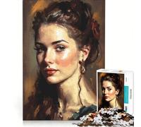 Rompecabezas para Adultos de 1000 Piezas La Mujer pintora Juego de ingenio Regalo de cumpleaños Ideal para Decorar el Escritorio 38x26cm