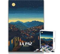 Rompecabezas para Adultos de 1000 Piezas, La Paz, Bolivia, ilustración de Paisaje Nocturno, Juegos relajantes, Vacaciones en casa, Pasatiempos, Regalos de Amigo Secreto, tamaño 38x26cm