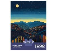 Rompecabezas para Adultos De 1000 Piezas La Paz, Bolivia Nightscape Illustration Rompecabezas Juegos De Relajación Desafío Difícil Reducción del Estrés Regalos 38x26cm/1000pcs