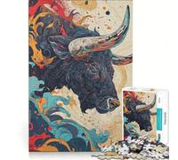 Rompecabezas para Adultos de 1000 Piezas, La Tempestad del Toro, Juego práctico, Relajante Intelectual, Ideal para Decorar el Escritorio, 38x26cm