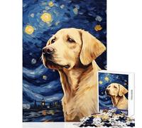 Rompecabezas para Adultos de 1000 Piezas Labrador Amarillo Van Gogh Juguete Educativo Grandes Regalos y Juguetes Juegos educativos interacción Entre Padres e Hijos tamaño 38x26cm