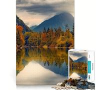 Rompecabezas para Adultos de 1000 Piezas,Lago Auwald,Baviera,Clean Fit,Decor,Juego para ejercitar la Mente,Juego Acogedor,Regalo de cumpleaños (38x26cm)