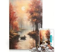 Rompecabezas para Adultos de 1000 Piezas, Lago de la Serenidad Otoñal, Juguetes antiestrés, Corte de precisión, colección de Artistas, Bellas Artes, 38x52cm