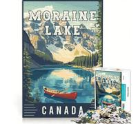 Rompecabezas para Adultos de 1000 Piezas: Lago Moraine en Canadá Juguete Educativo, Ideal para Pasar el Tiempo en casa Durante Las Vacaciones Amigos y Familiares 50x75cm