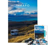 Rompecabezas para Adultos de 1000 Piezas Lago Tekapo desafío de Inteligencia Cerebral Juguetes adictivos Juego práctico difícil Regalo de cumpleaños (tamaño 38x52cm)