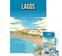 Rompecabezas para Adultos de 1000 Piezas Lagos Portugal Ciudad Costera Arte Algarve Playa Viajes Impresión Juegos educativos Juguetes Juegos educativos Grandes Regalos y Juguetes Una Obra de Arte