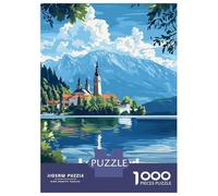 Rompecabezas para Adultos De 1000 Piezas Lake Bled, Slovenia Rompecabezas para Adolescentes Juego Práctico Decoración del Hogar 70x50cm/1000pcs