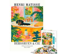 Rompecabezas para Adultos de 1000 Piezas Lámina artística de Henri Matisse con un Perro Salchicha bañándose Ayuda a ejercitar el Cerebro el análisis y la lógica Juego práctico para Mayores de 14 años