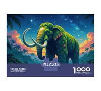 Rompecabezas para Adultos De 1000 Piezas Leafy Mammoth in A Tropical Landscape Rompecabezas para Adultos Juguete Decoración De Pared Corte De Precisión 38x26cm/1000pcs