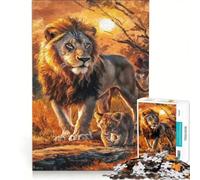 Rompecabezas para Adultos de 1000 Piezas Leao E Seu Filhote, decoración de Pared de Juguete, desafiante para completar, Toda la Familia 50x75cm