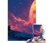 Rompecabezas para Adultos de 1000 Piezas Lector Nocturno bajo una Luna Gigante Rompecabezas de 1000 Piezas Juguete Educativo Decoración artística para el hogar Juego de ingenio para la Familia