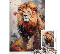 Rompecabezas para Adultos de 1000 Piezas león Caminando en Pintura Juguete Educativo Ideas de Regalo para Juegos educativos Mejora del Amor en Pareja tamaño 50x75cm