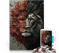Rompecabezas para Adultos de 1000 Piezas León con Dos Caras Hecho de cartón para Mayores de 14 años Juego Educativo de Aprendizaje Mejorar el Amor Entre Parejas tamaño：38x52cm