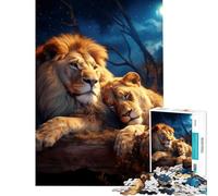 Rompecabezas para Adultos de 1000 Piezas Leonas y Amantes de los Leones Rompecabezas de 1000 Piezas Juguete para decoración de Pared Mejora la Memoria Regalo de cumpleaños Regalos (38x52cm)