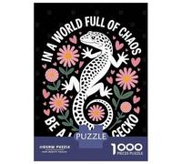 Rompecabezas para Adultos De 1000 Piezas Leopard Gecko in A Chaotic World Rompecabezas para Adolescentes Juego Práctico Decoración del Hogar 38x26cm/1000pcs