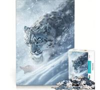 Rompecabezas para Adultos de 1000 Piezas Leopardo de Las Nieves al acecho Juego Familiar Ideal para Reducir el estrés y con un desafío único 50x75cm