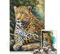Rompecabezas para Adultos de 1000 Piezas Leopardo descansando en un árbol Juegos relajantes Actividades Divertidas para Hacer en casa fortalece el Amor Entre Parejas 50x75cm