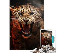 Rompecabezas para Adultos de 1000 Piezas Leopardo Enojado Juguetes adictivos para Cultivar la Paciencia Juegos Divertidos y educativos Regalo de cumpleaños (tamaño 38x52cm)