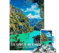 Rompecabezas para Adultos de 1000 Piezas Les Gorges Du Verdon Francia Juegos relajantes Juguetes educativos Regalos de cumpleaños antiestrés (tamaño 38x26cm)
