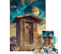 Rompecabezas para Adultos de 1000 Piezas Letrina en el Espacio Exterior Rompecabezas para Adultos Juguetes de Bricolaje Corte de precisión cumpleaños y Navidad (tamaño 38x26cm)