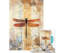 Rompecabezas para Adultos de 1000 Piezas Libélula sobre Fondo Abstracto Texturizado Divertidos Juegos de Rompecabezas para Adultos Difíciles y Originales Regalos para cumpleaños y Navidad (38x52cm)