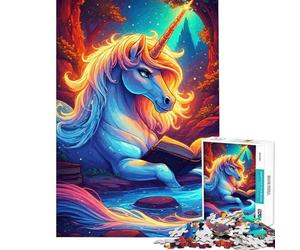 Rompecabezas para adultos de 1000 piezas libro de lectura de unicornios bosque mágico ayuda a ejercitar el cerebro decoración de pared juguetes antiestrés para mayores de 14 años Juego de rompecabezas