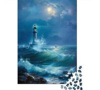 Rompecabezas para Adultos De 1000 Piezas Lighthouse in Stormy Sea-4 Rompecabezas Práctico Juego Regalo De Cumpleaños Cumpleaños Y Navidad 70x50cm/1000pcs