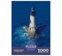 Rompecabezas para Adultos De 1000 Piezas Lighthouse in The Ocean Deep Blue Lighthouse at Sea Dramatic Coastal Art Rompecabezas para Adultos Juegos De Relajación Decoración De Pared Desafío Educativo