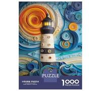 Rompecabezas para Adultos De 1000 Piezas Lighthouse Ocean Art Print Rompecabezas para Adultos Juego De Ingenio Ensamblaje De Patrones Juego Desafiante Regalos 70x50cm/1000pcs