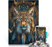 Rompecabezas para Adultos de 1000 Piezas Lince mágico de fantasía Juegos educativos Decoración del hogar Regalo de cumpleaños, Regalos 75x50cm