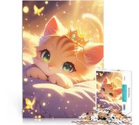 Rompecabezas para Adultos de 1000 Piezas Lindo Gatito con Corona Entrena tu Cerebro y Tus Manos Colección de Artistas, Bellas Artes 52x38cm
