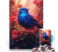 Rompecabezas para Adultos de 1000 Piezas Lindo pajarito Azul Juegos educativos Decoración del hogar Regalo de cumpleaños 75x50cm
