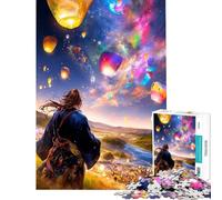 Rompecabezas para Adultos de 1000 Piezas Linternas voladoras y Galaxia Ideal para cumpleaños y Navidad Juego Familiar de dificultad Alta Apto para Mayores de 14 años (38x26cm)