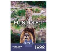 Rompecabezas para Adultos De 1000 Piezas Lion Mindset Is Everything Rompecabezas para Adultos Juguete Decoración De Pared Difícil Difícil para Cumpleaños, Navidad 70x50cm/1000pcs