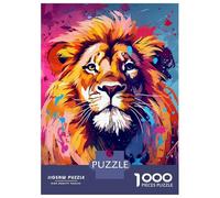 Rompecabezas para Adultos De 1000 Piezas Lion Pop Art Rompecabezas Antiestrés Juguetes Divertidos Y Humorísticos Actividades Divertidas En Casa, 70x50cm/1000pcs