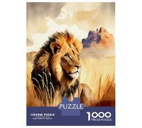 Rompecabezas para Adultos De 1000 Piezas Lion Stands in The Savanna Rompecabezas para Adultos Juego De Ingenio Regalo De Cumpleaños Desafío Educativo 70x50cm/1000pcs