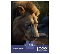 Rompecabezas para Adultos De 1000 Piezas Lion Water Drinking River Rompecabezas para Adultos Juegos Relajantes Decoración del Hogar Desafío Educativo 52x38cm/1000pcs