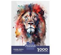 Rompecabezas para Adultos De 1000 Piezas Lion Watercolor Rompecabezas para Adultos Juegos Relajantes Decoración De Pared Cumpleaños Y Navidad 38x26cm/1000pcs