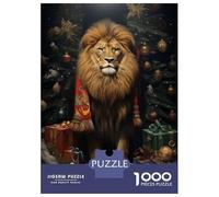 Rompecabezas para Adultos De 1000 Piezas Lion Xmas Sweet Rompecabezas para Adultos Juguetes Antiestrés Decoración Actividades Divertidas En Casa 70x50cm/1000pcs