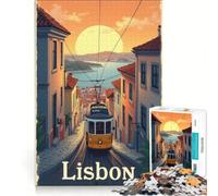 Rompecabezas para Adultos de 1000 Piezas, Lisboa, Portugal, Juguetes para armar, Carrera de Velocidad Manual, con Piezas de Formas aleatorias Que encajan Perfectamente 38x52cm
