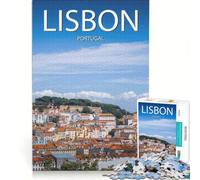 Rompecabezas para Adultos de 1000 Piezas Lisbon Portugal Travel Art Juguetes de Bricolaje Carrera de Velocidad Manual con Piezas de Formas aleatorias Que encajan Perfectamente 50x75cm
