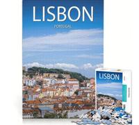 Rompecabezas para Adultos de 1000 Piezas Lisbon Portugal Travel Art Juguetes de Bricolaje Carrera de Velocidad Manual con Piezas de Formas aleatorias Que encajan Perfectamente 38x52cm