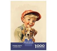 Rompecabezas para Adultos De 1000 Piezas Little Boy and Dog Rompecabezas para Adultos Juegos Familiares Decoración Perfecta Cumpleaños Y Navidad 38x26cm/1000pcs
