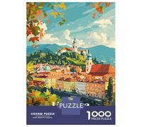 Rompecabezas para Adultos De 1000 Piezas Ljubljana, Slovenia Cityscape Rompecabezas para Adolescentes Juegos Familiares Ensamblaje De Patrones Actividades Divertidas En Casa 70x50cm/1000pcs