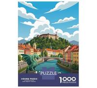 Rompecabezas para Adultos De 1000 Piezas Ljubljana, Slovenia Travel Rompecabezas para Adultos Juego De Ingenio Juego Divertido Y Humorístico Juego Desafiante Regalos 52x38cm/1000pcs