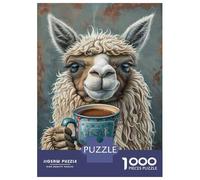 Rompecabezas para Adultos De 1000 Piezas Llama Mug Coffee Lover Gifts Rompecabezas para Adultos Juguetes Antiestrés Decoración Perfecta Cumpleaños Y Navidad 70x50cm/1000pcs
