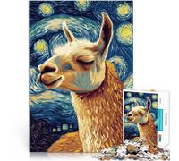 Rompecabezas para Adultos de 1000 Piezas Llama Noche Estrellada Juguetes de Juego para Regalo Familiar Grandes Regalos y Juguetes 52x38cm
