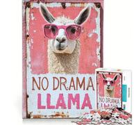 Rompecabezas para Adultos de 1000 Piezas Llama sin Dramas decoración de Pared Regalo de cumpleaños para Fortalecer el Amor Entre Parejas 38x52cm