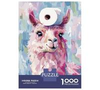 Rompecabezas para Adultos De 1000 Piezas Llama with Toilet Paper on Head Rompecabezas para Adolescentes Juguetes Antiestrés Mejora La Memoria Gran Regalo para Jugar 38x26cm/1000pcs